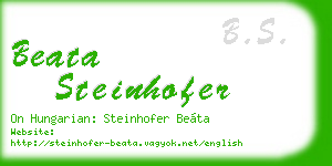 beata steinhofer business card